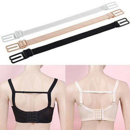 3Pcs Lady Nonslip Elastic Adjustable Band Bra Strap Holder Strap Racer Back Clip - White V528-3PCSBANDBRA-WHITE-978202