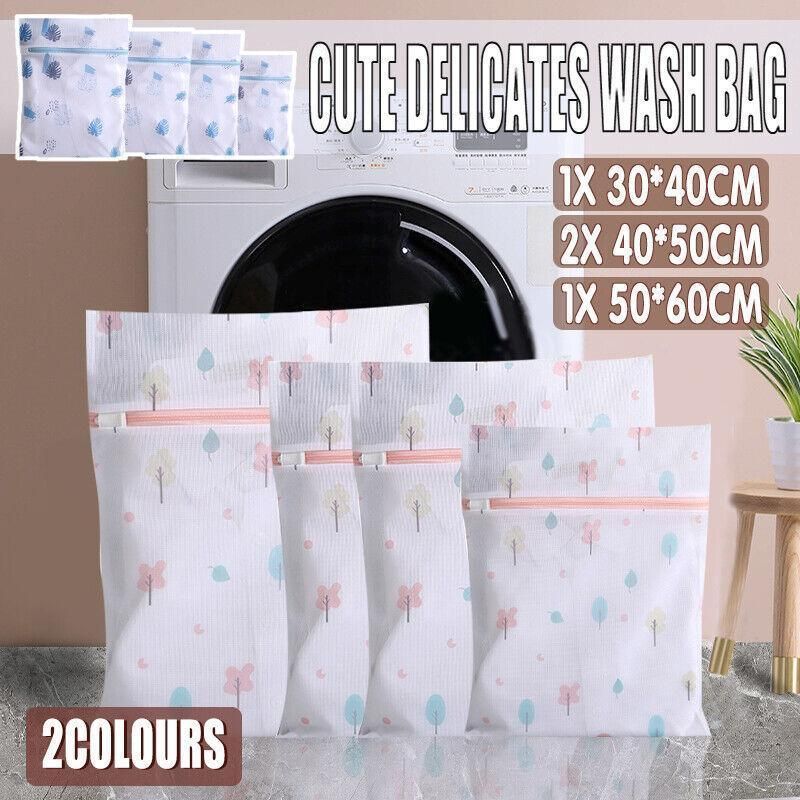 4Pcs Cute Delicates Wash Bag Laundry Lingerie Bra Washing Pack Set Clothes Case - Blue V528-4PCSWASHBAG-BLUE-186682