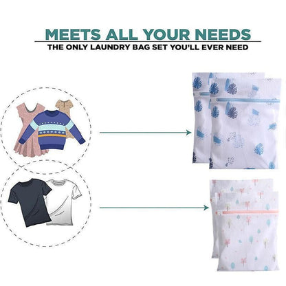 4Pcs Cute Delicates Wash Bag Laundry Lingerie Bra Washing Pack Set Clothes Case - Blue V528-4PCSWASHBAG-BLUE-186682