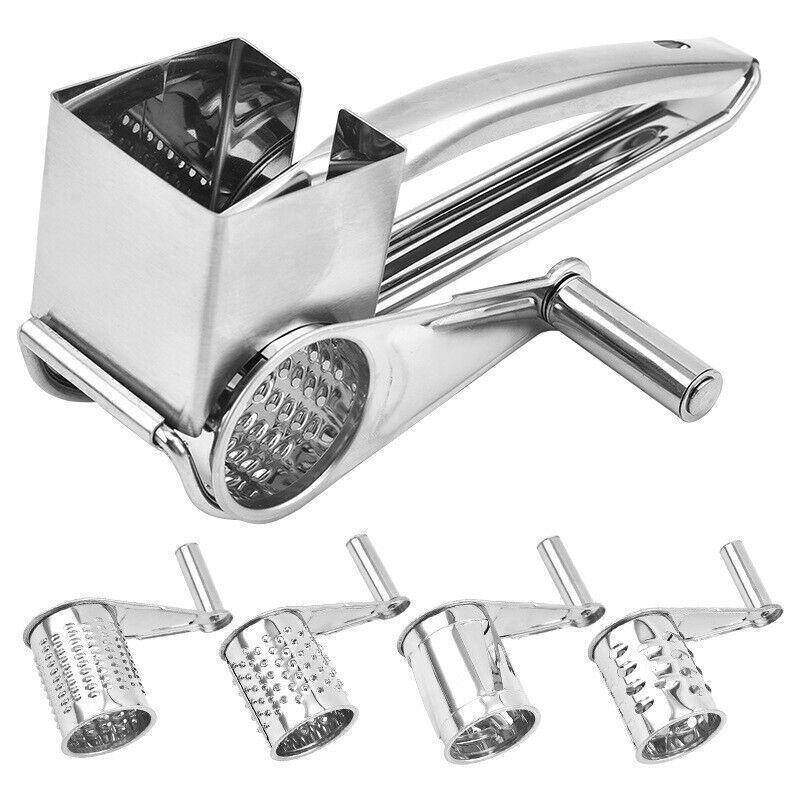 Rotary Cheese Grater Stainless Steel 4 Blade Set Kitchen Slicer V528-4SETCHEESEGRATER-831784