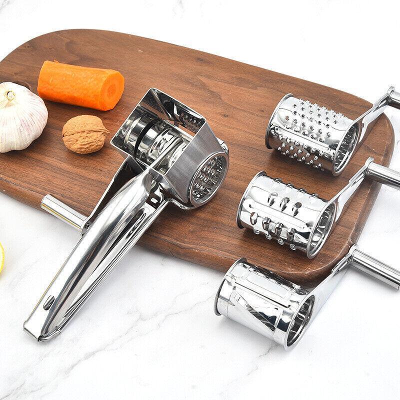 Rotary Cheese Grater Stainless Steel 4 Blade Set Kitchen Slicer V528-4SETCHEESEGRATER-831784