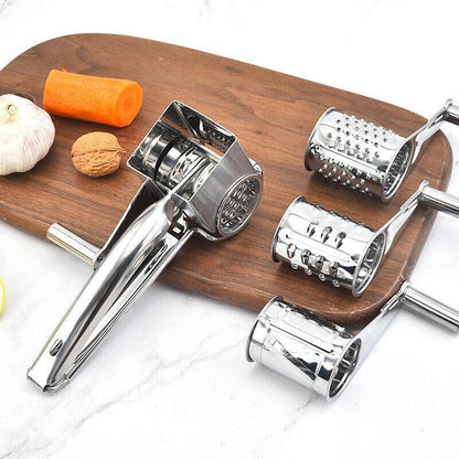 Rotary Cheese Grater Stainless Steel 4 Blade Set Kitchen Slicer V528-4SETCHEESEGRATER-831784