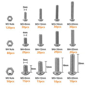 500x M3/M4/M5 Stainless Steel Hex Socket Button Head Bolts Screws Nuts Kit V528-500PCS-NUTSKIT-743126