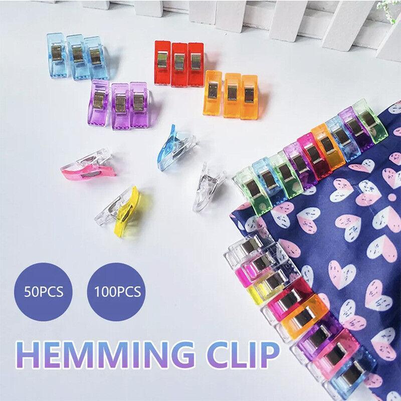 50Pcs Sewing Quilting Clips Wonder Craft Fabric Clamp DIY Colourful or Clear Option - Clear V528-50PCS-CLEAR-CLIPS-856371