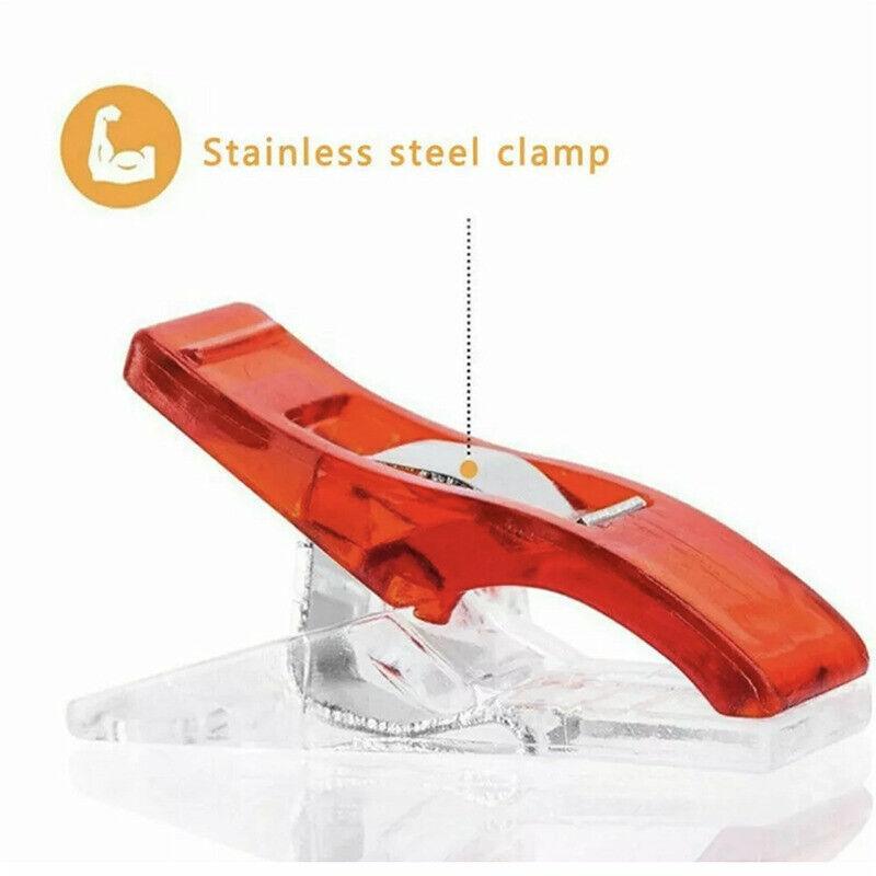 50Pcs Sewing Quilting Clips Wonder Craft Fabric Clamp DIY Colourful or Clear Option - Clear V528-50PCS-CLEAR-CLIPS-856371