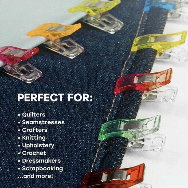 50Pcs Sewing Quilting Clips Wonder Craft Fabric Clamp DIY Colourful or Clear Option - Clear V528-50PCS-CLEAR-CLIPS-856371