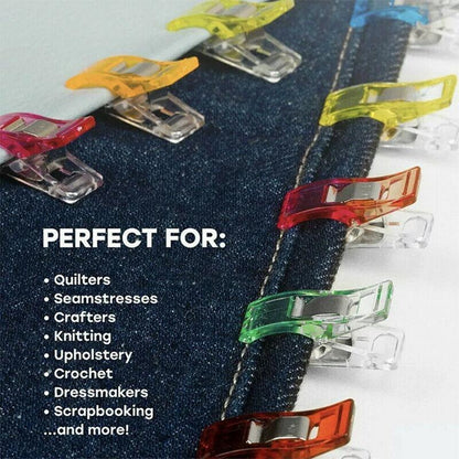 50Pcs Sewing Quilting Clips Wonder Craft Fabric Clamp DIY Colourful or Clear Option - Clear V528-50PCS-CLEAR-CLIPS-856371