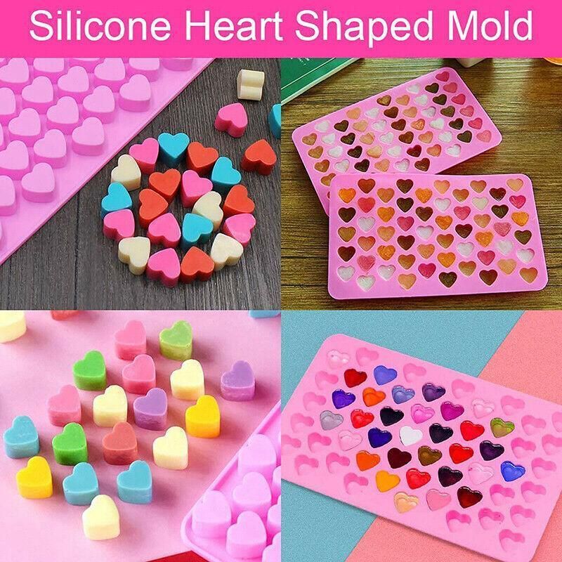 55 Love Heart Silicone Mould Chocolate Mold Candy Gummy Maker Ice Jelly Tray Au V528-55-MOULD-PINK-43526