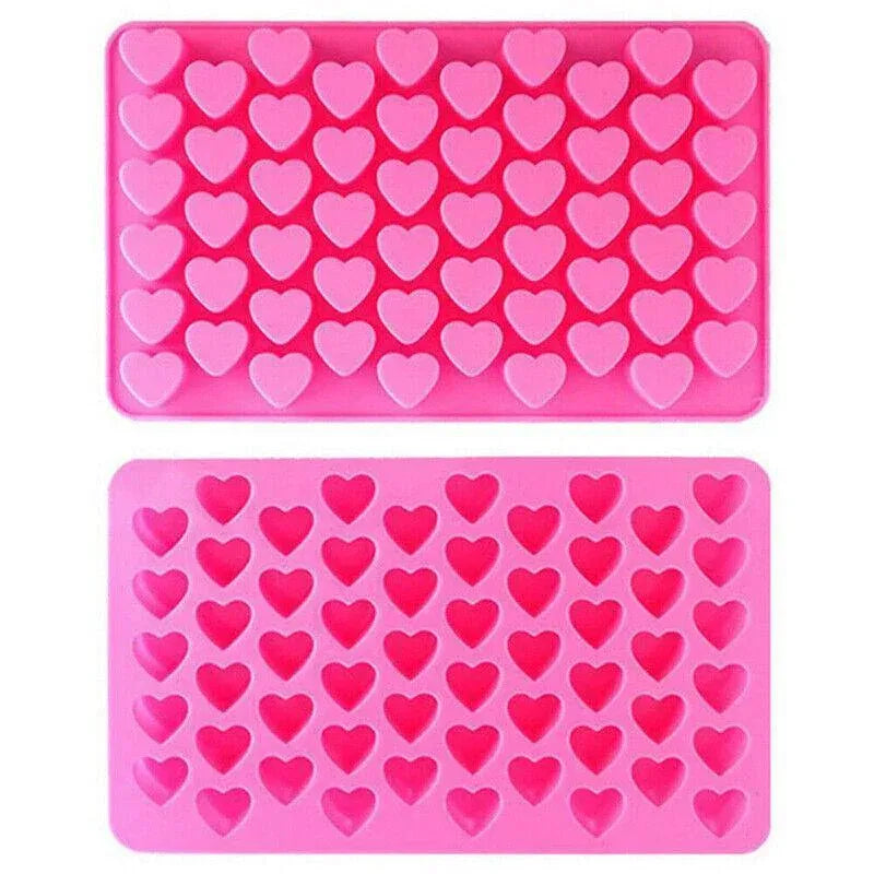 55 Love Heart Silicone Mould Chocolate Mold Candy Gummy Maker Ice Jelly Tray Au V528-55-MOULD-PINK-43526
