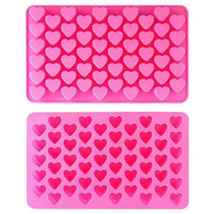 55 Love Heart Silicone Mould Chocolate Mold Candy Gummy Maker Ice Jelly Tray Au V528-55-MOULD-PINK-43526