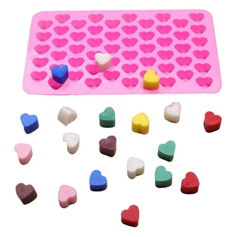 55 Love Heart Silicone Mould Chocolate Mold Candy Gummy Maker Ice Jelly Tray Au V528-55-MOULD-PINK-43526
