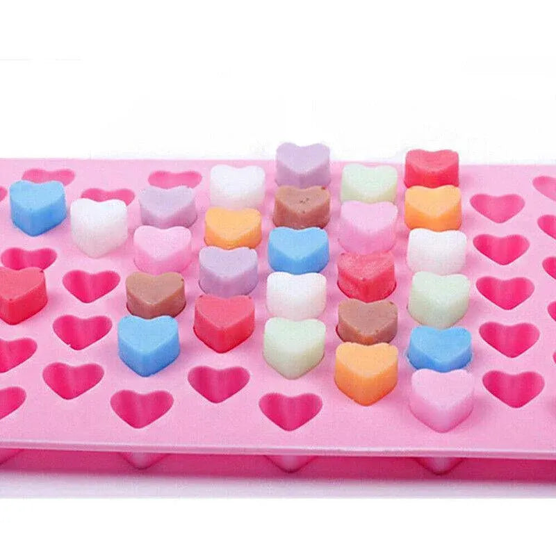 55 Love Heart Silicone Mould Chocolate Mold Candy Gummy Maker Ice Jelly Tray Au V528-55-MOULD-PINK-43526