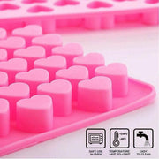 55 Love Heart Silicone Mould Chocolate Mold Candy Gummy Maker Ice Jelly Tray Au V528-55-MOULD-PINK-43526