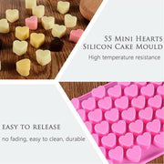 55 Love Heart Silicone Mould Chocolate Mold Candy Gummy Maker Ice Jelly Tray Au V528-55-MOULD-PINK-43526
