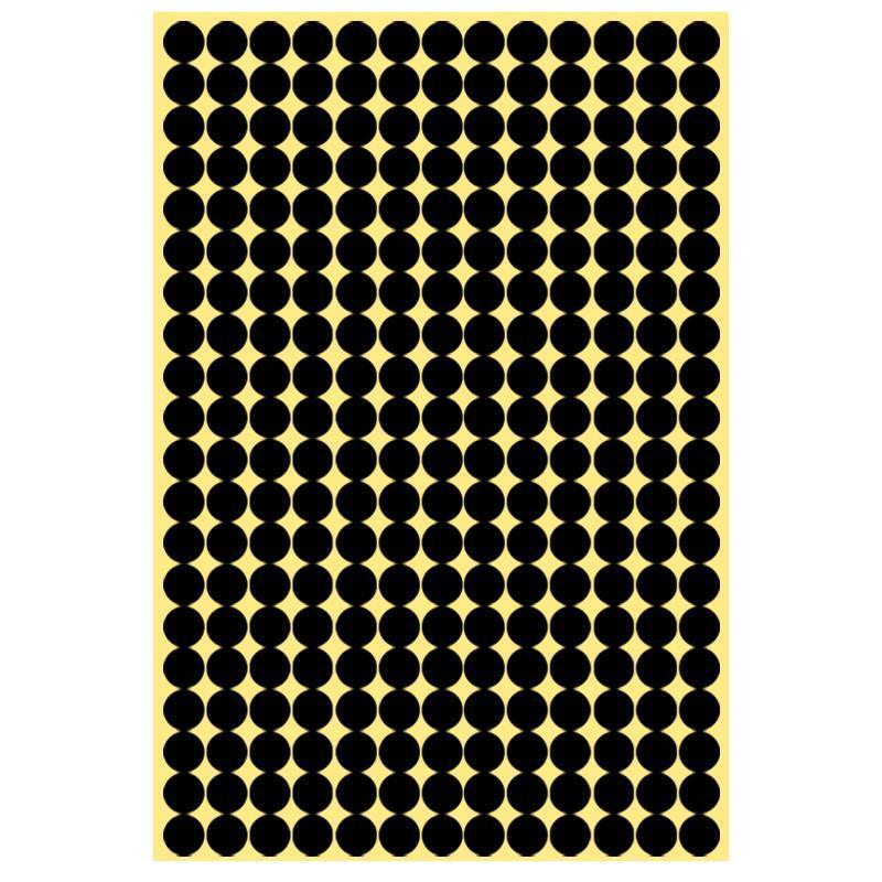 8/13/25/50mm Colour Sticker Dots Adhesive Round Labels Circular Scrapbooking Black - 13mm 132 Dots - 5 Sheets V528-5PCS-BLACK-13MM132DOTS-586309