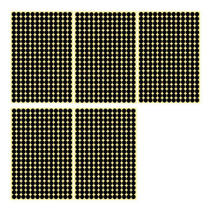 8/13/25/50mm Colour Sticker Dots Adhesive Round Labels Circular Scrapbooking Black - 13mm 132 Dots - 5 Sheets V528-5PCS-BLACK-13MM132DOTS-586309
