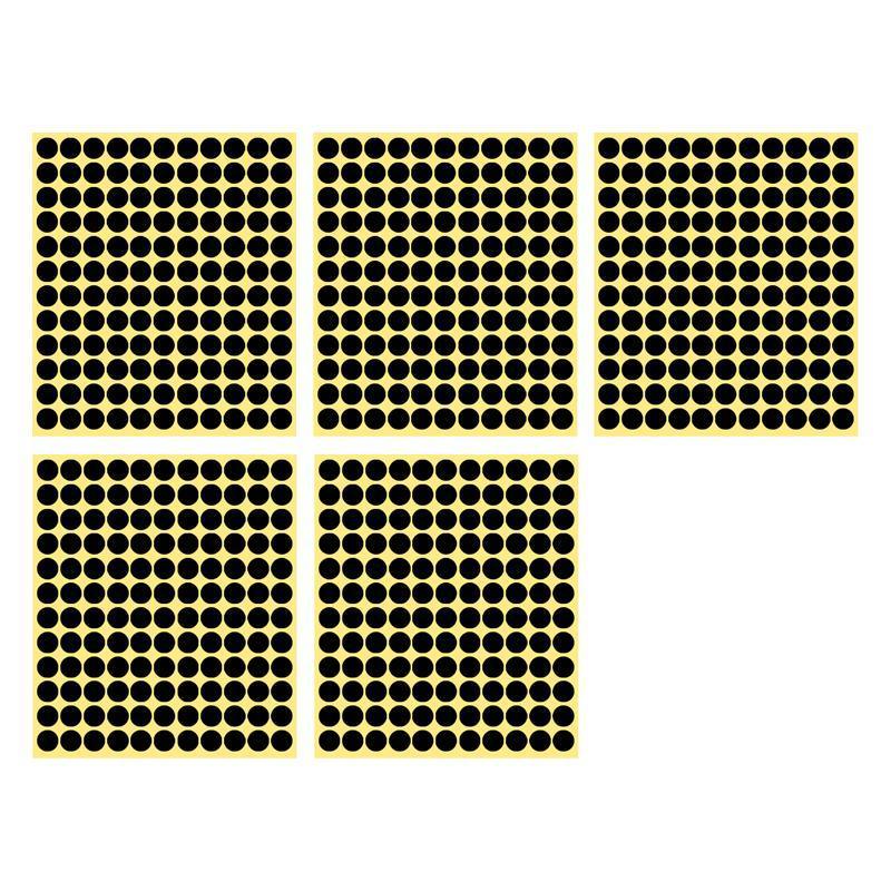 8/13/25/50mm Colour Sticker Dots Adhesive Round Labels Circular Scrapbooking Black - 13mm 132 Dots - 5 Sheets V528-5PCS-BLACK-13MM132DOTS-586309