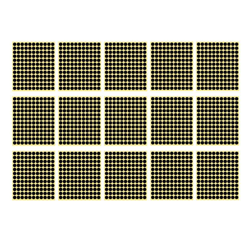 8/13/25/50mm Colour Sticker Dots Adhesive Round Labels Circular Scrapbooking Black - 13mm 132 Dots - 5 Sheets V528-5PCS-BLACK-13MM132DOTS-586309