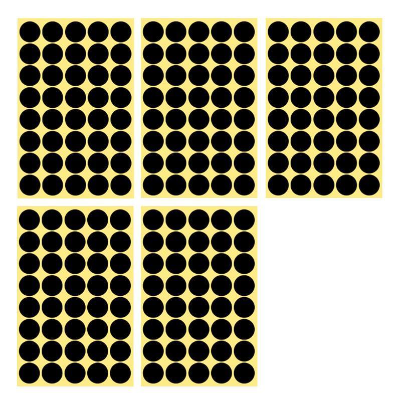 8/13/25/50mm Colour Sticker Dots Adhesive Round Labels Circular Scrapbooking Black - 13mm 132 Dots - 5 Sheets V528-5PCS-BLACK-13MM132DOTS-586309