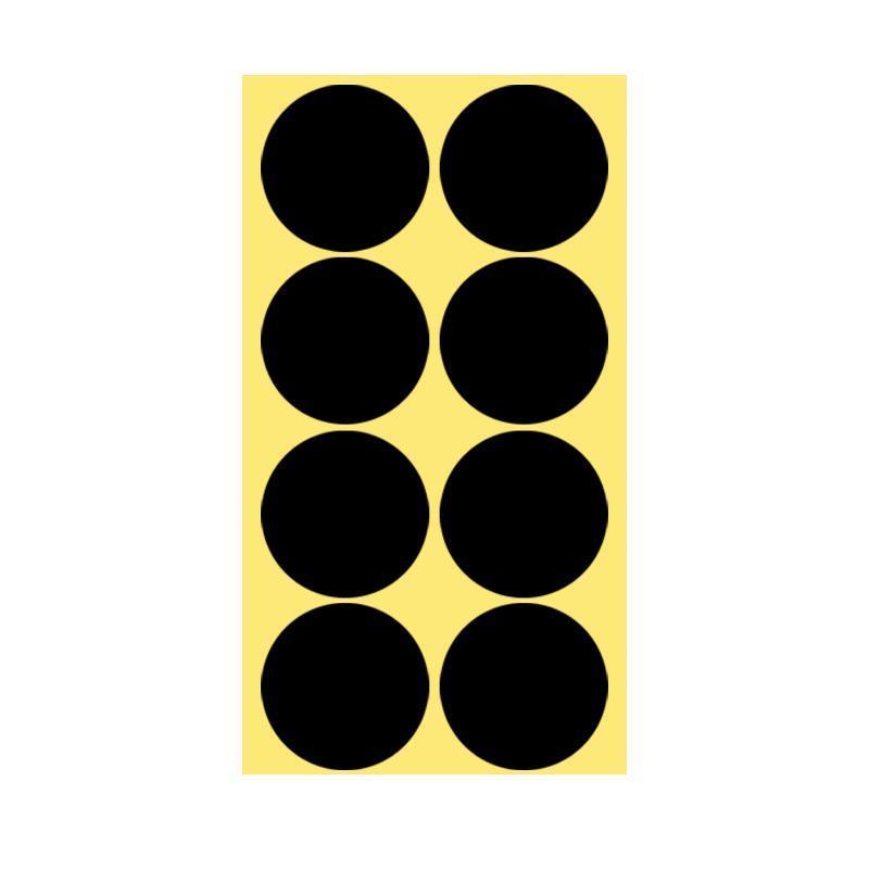 8/13/25/50mm Colour Sticker Dots Adhesive Round Labels Circular Scrapbooking Black - 50mm 8 Dots - 5 Sheets V528-5PCS-BLACK-50MM8DOTS-698335