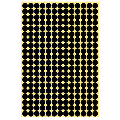 8/13/25/50mm Colour Sticker Dots Adhesive Round Labels Circular Scrapbooking Black - 50mm 8 Dots - 5 Sheets V528-5PCS-BLACK-50MM8DOTS-698335