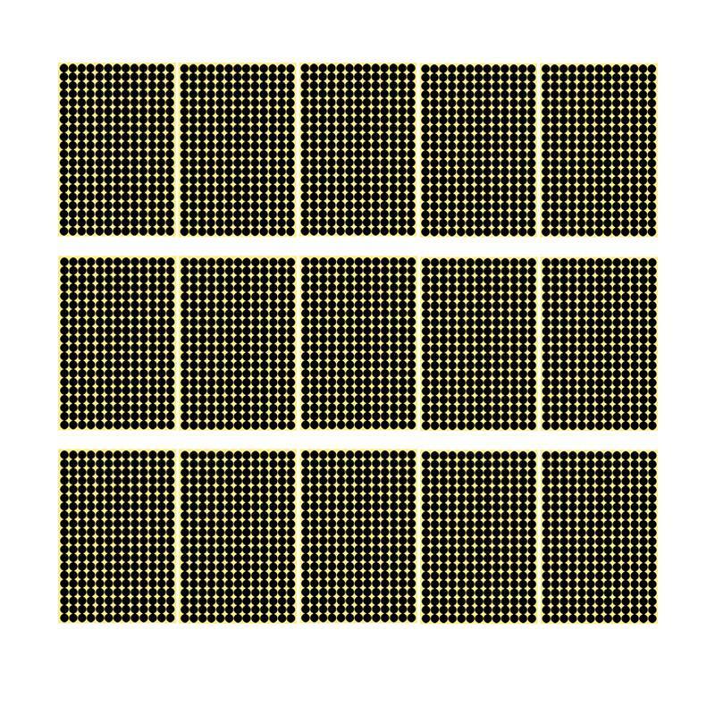 8/13/25/50mm Colour Sticker Dots Adhesive Round Labels Circular Scrapbooking Black - 50mm 8 Dots - 5 Sheets V528-5PCS-BLACK-50MM8DOTS-698335