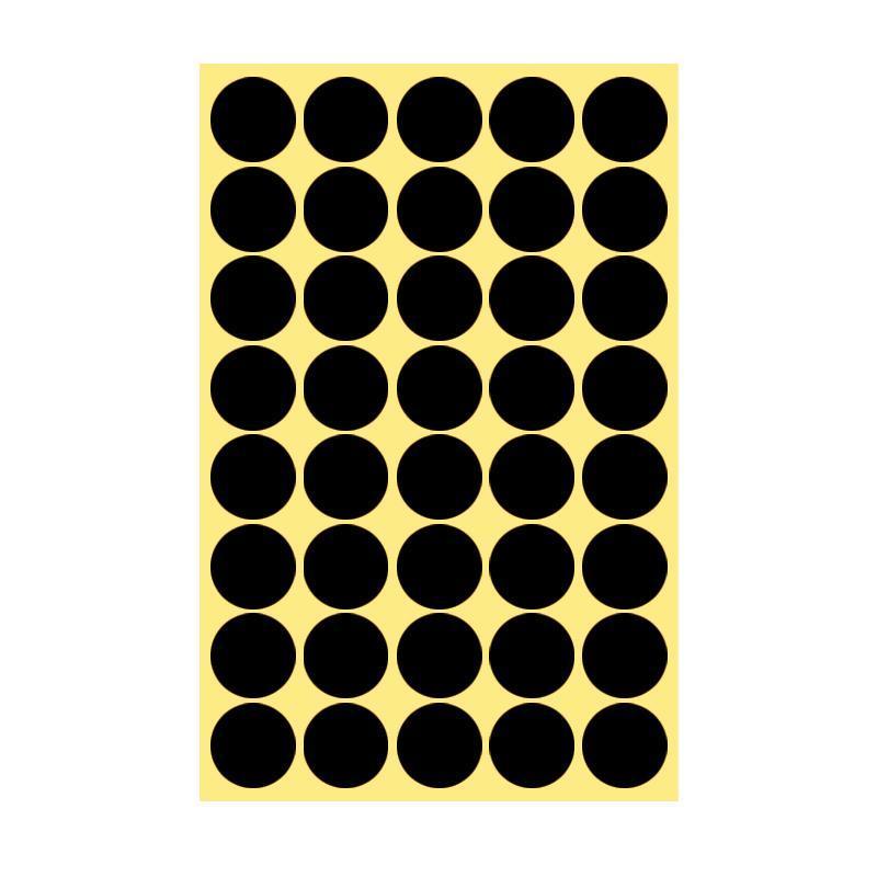 8/13/25/50mm Colour Sticker Dots Adhesive Round Labels Circular Scrapbooking Black - 50mm 8 Dots - 5 Sheets V528-5PCS-BLACK-50MM8DOTS-698335