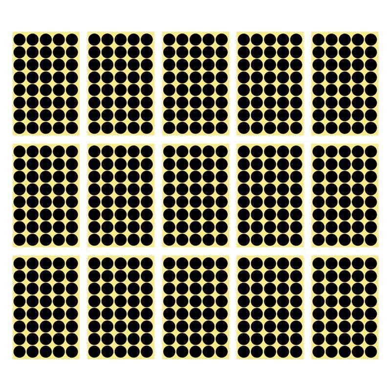 8/13/25/50mm Colour Sticker Dots Adhesive Round Labels Circular Scrapbooking Black - 50mm 8 Dots - 5 Sheets V528-5PCS-BLACK-50MM8DOTS-698335