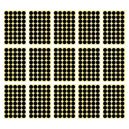 8/13/25/50mm Colour Sticker Dots Adhesive Round Labels Circular Scrapbooking Black - 50mm 8 Dots - 5 Sheets V528-5PCS-BLACK-50MM8DOTS-698335