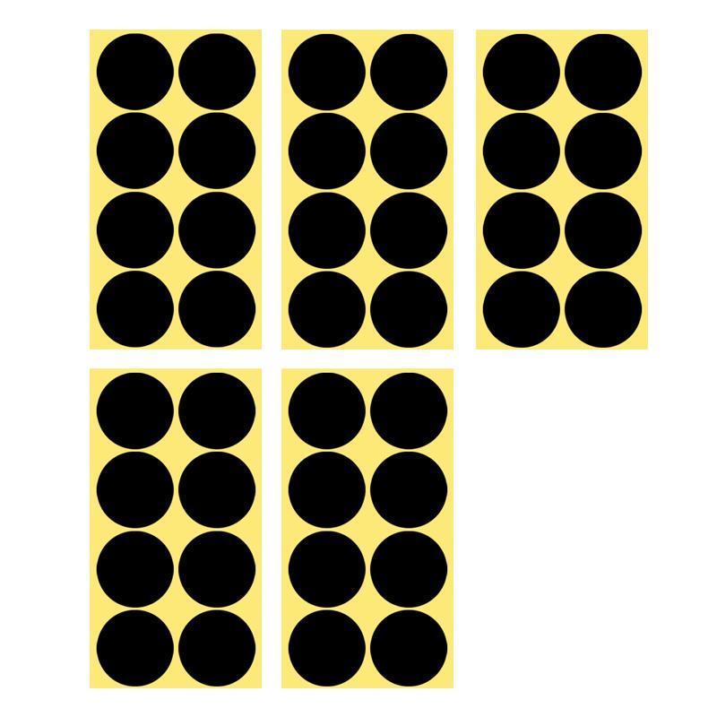 8/13/25/50mm Colour Sticker Dots Adhesive Round Labels Circular Scrapbooking Black - 50mm 8 Dots - 5 Sheets V528-5PCS-BLACK-50MM8DOTS-698335