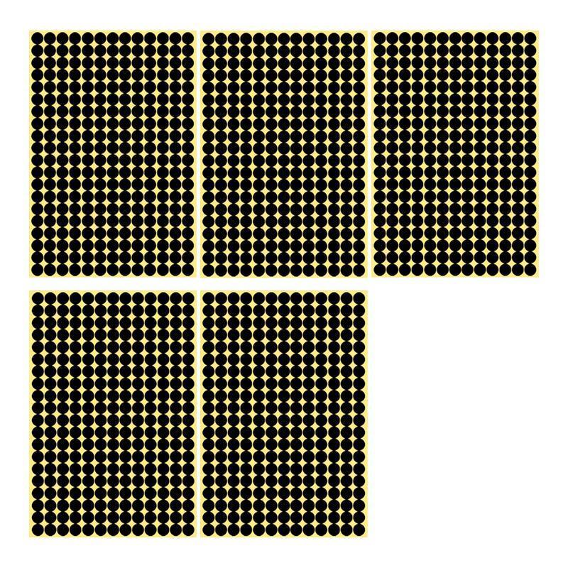 8/13/25/50mm Colour Sticker Dots Adhesive Round Labels Circular Scrapbooking Black - 8mm 260 Dots - 5 Sheets V528-5PCS-BLACK-8MM260DOTS-819950