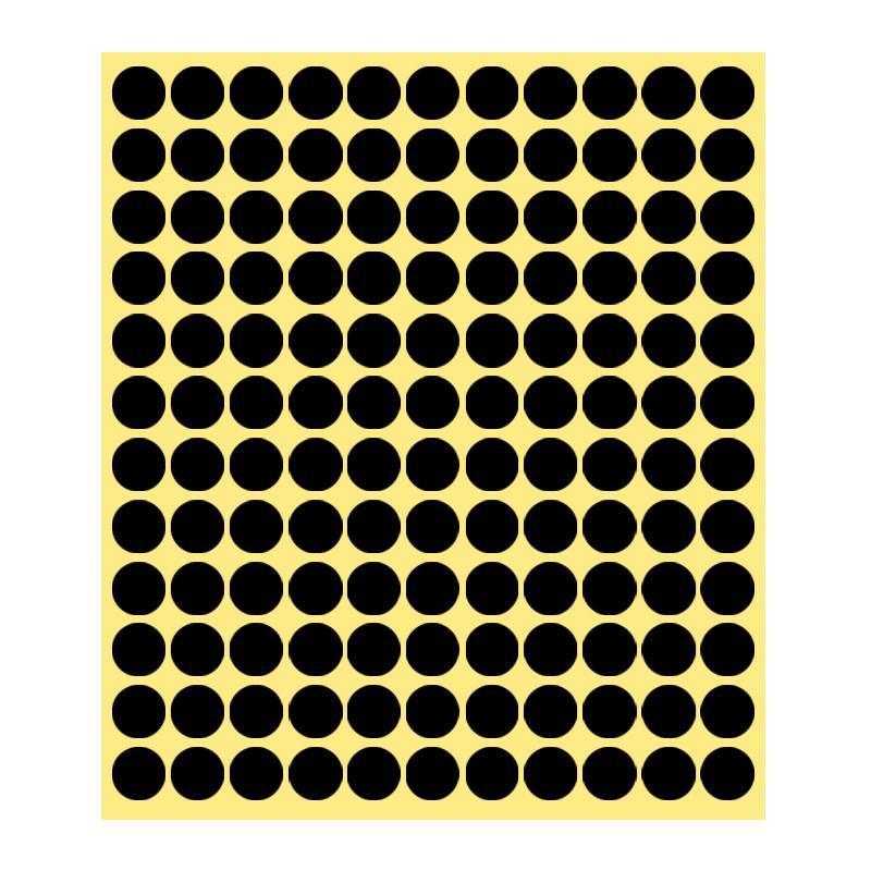 8/13/25/50mm Colour Sticker Dots Adhesive Round Labels Circular Scrapbooking Black - 8mm 260 Dots - 5 Sheets V528-5PCS-BLACK-8MM260DOTS-819950