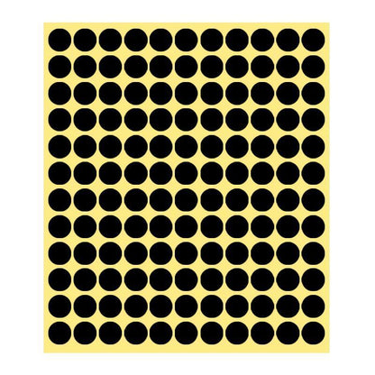 8/13/25/50mm Colour Sticker Dots Adhesive Round Labels Circular Scrapbooking Black - 8mm 260 Dots - 5 Sheets V528-5PCS-BLACK-8MM260DOTS-819950