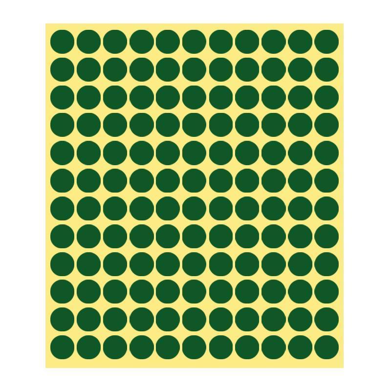 8/13/25/50mm Colour Sticker Dots Adhesive Round Labels Circular Scrapbooking Green - 25mm 40 Dots - 5 Sheets V528-5PCS-GREEN-25MM55DOTS-525849