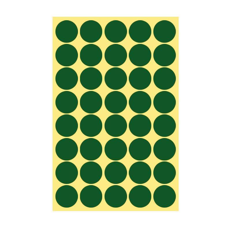 8/13/25/50mm Colour Sticker Dots Adhesive Round Labels Circular Scrapbooking Green - 25mm 40 Dots - 5 Sheets V528-5PCS-GREEN-25MM55DOTS-525849