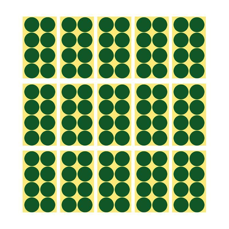 8/13/25/50mm Colour Sticker Dots Adhesive Round Labels Circular Scrapbooking Green - 25mm 40 Dots - 5 Sheets V528-5PCS-GREEN-25MM55DOTS-525849