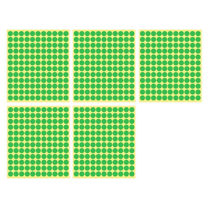 8/13/25/50mm Sticker Dots Adhesive Round Labels Circular Scrapbooking Light Green - 13mm 132 Dots - 5 Sheets V528-5PCS-LIGHTGREEN-13MM137DOTS-924955