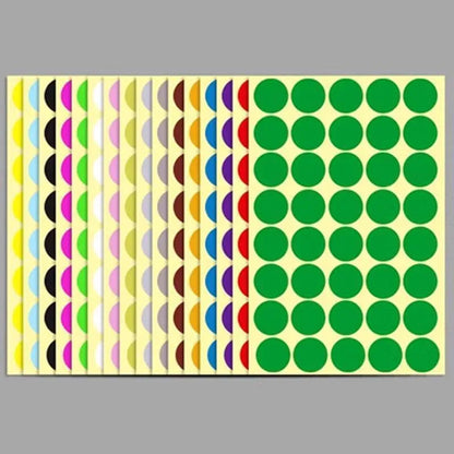 8/13/25/50mm Sticker Dots Adhesive Round Labels Circular Scrapbooking Light Green - 13mm 132 Dots - 5 Sheets V528-5PCS-LIGHTGREEN-13MM137DOTS-924955