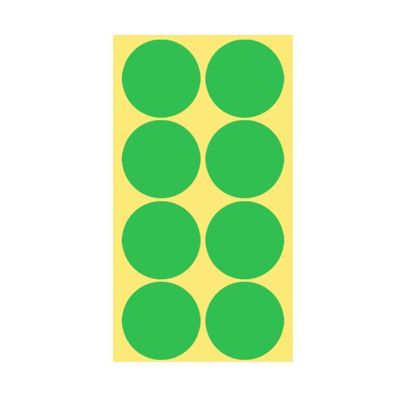 8/13/25/50mm Sticker Dots Adhesive Round Labels Circular Scrapbooking Light Green - 25mm 40 Dots - 5 Sheets V528-5PCS-LIGHTGREEN-25MM45DOTS-552608