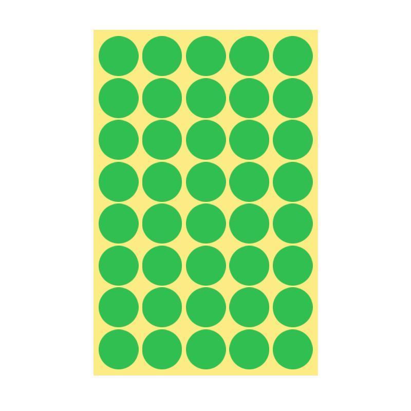 8/13/25/50mm Sticker Dots Adhesive Round Labels Circular Scrapbooking Light Green - 25mm 40 Dots - 5 Sheets V528-5PCS-LIGHTGREEN-25MM45DOTS-552608