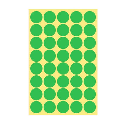 8/13/25/50mm Sticker Dots Adhesive Round Labels Circular Scrapbooking Light Green - 25mm 40 Dots - 5 Sheets V528-5PCS-LIGHTGREEN-25MM45DOTS-552608