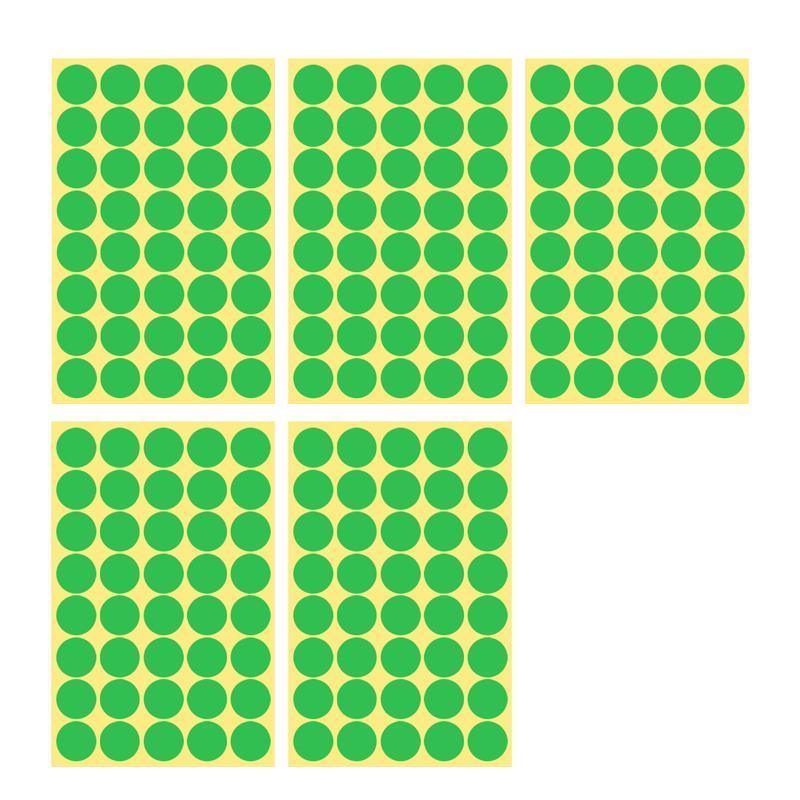 8/13/25/50mm Sticker Dots Adhesive Round Labels Circular Scrapbooking Light Green - 25mm 40 Dots - 5 Sheets V528-5PCS-LIGHTGREEN-25MM45DOTS-552608