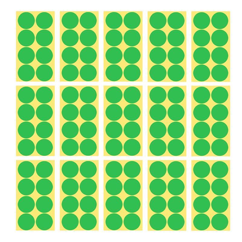 8/13/25/50mm Sticker Dots Adhesive Round Labels Circular Scrapbooking Light Green - 25mm 40 Dots - 5 Sheets V528-5PCS-LIGHTGREEN-25MM45DOTS-552608