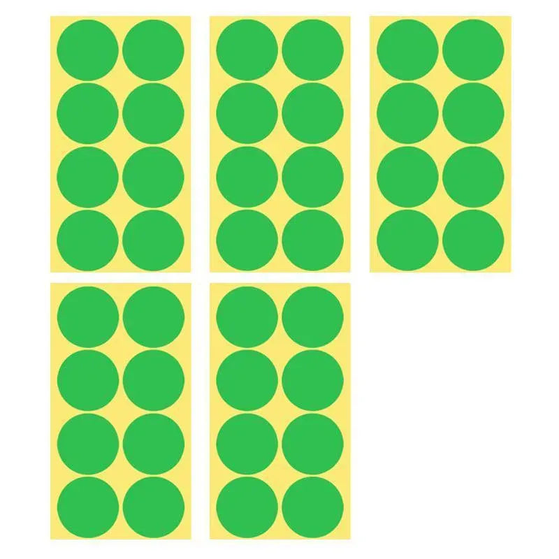 8/13/25/50mm Sticker Dots Adhesive Round Labels Circular Scrapbooking Light Green - 50mm 8 Dots - 5 Sheets V528-5PCS-LIGHTGREEN-50MM13DOTS-728380