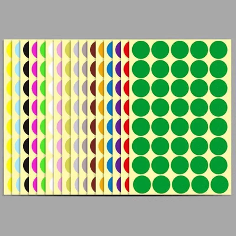 8/13/25/50mm Sticker Dots Adhesive Round Labels Circular Scrapbooking Light Green - 50mm 8 Dots - 5 Sheets V528-5PCS-LIGHTGREEN-50MM13DOTS-728380