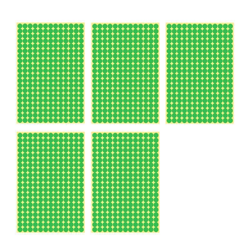 8/13/25/50mm Sticker Dots Adhesive Round Labels Circular Scrapbooking Light Green - 8mm 260 Dots - 5 Sheets V528-5PCS-LIGHTGREEN-8MM265DOTS-305693