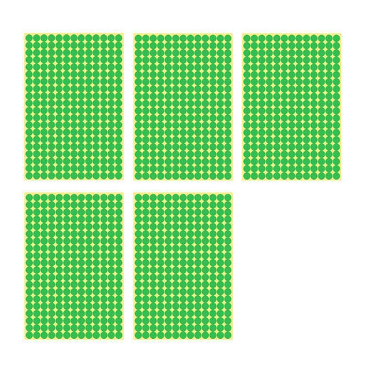 8/13/25/50mm Sticker Dots Adhesive Round Labels Circular Scrapbooking Light Green - 8mm 260 Dots - 5 Sheets V528-5PCS-LIGHTGREEN-8MM265DOTS-305693
