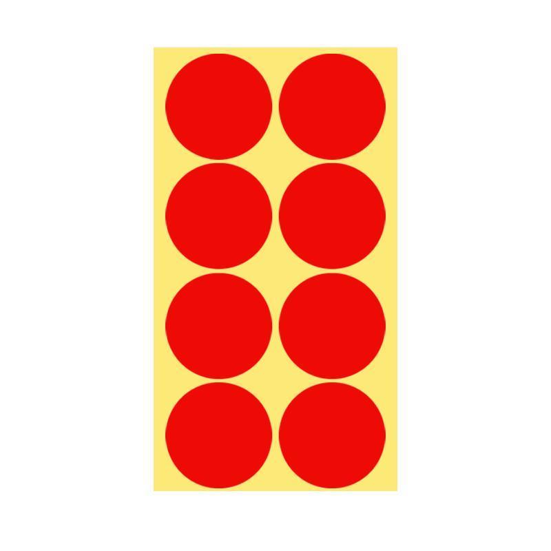 8/13/25/50mm Colour Sticker Dots Adhesive Round Labels Circular Scrapbooking Red - 25mm 40 Dots - 5 Sheets V528-5PCS-RED-25MM46DOTS-111449