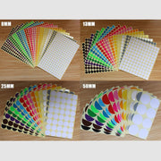8/13/25/50mm Colour Sticker Dots Adhesive Round Labels Circular Scrapbooking Red - 25mm 40 Dots - 5 Sheets V528-5PCS-RED-25MM46DOTS-111449
