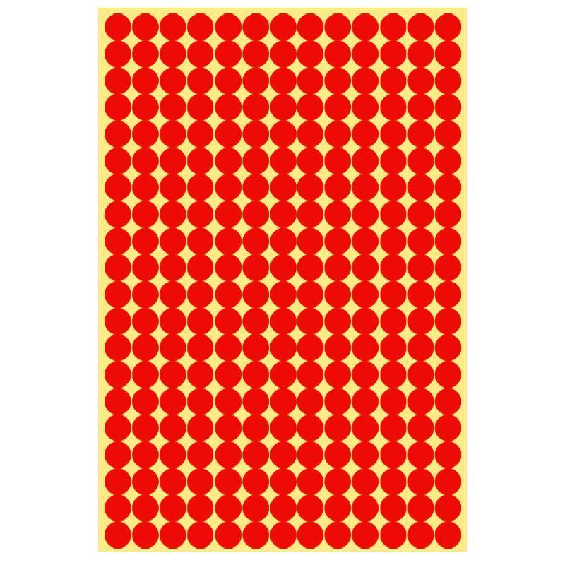 8/13/25/50mm Colour Sticker Dots Adhesive Round Labels Circular Scrapbooking Red - 25mm 40 Dots - 5 Sheets V528-5PCS-RED-25MM46DOTS-111449